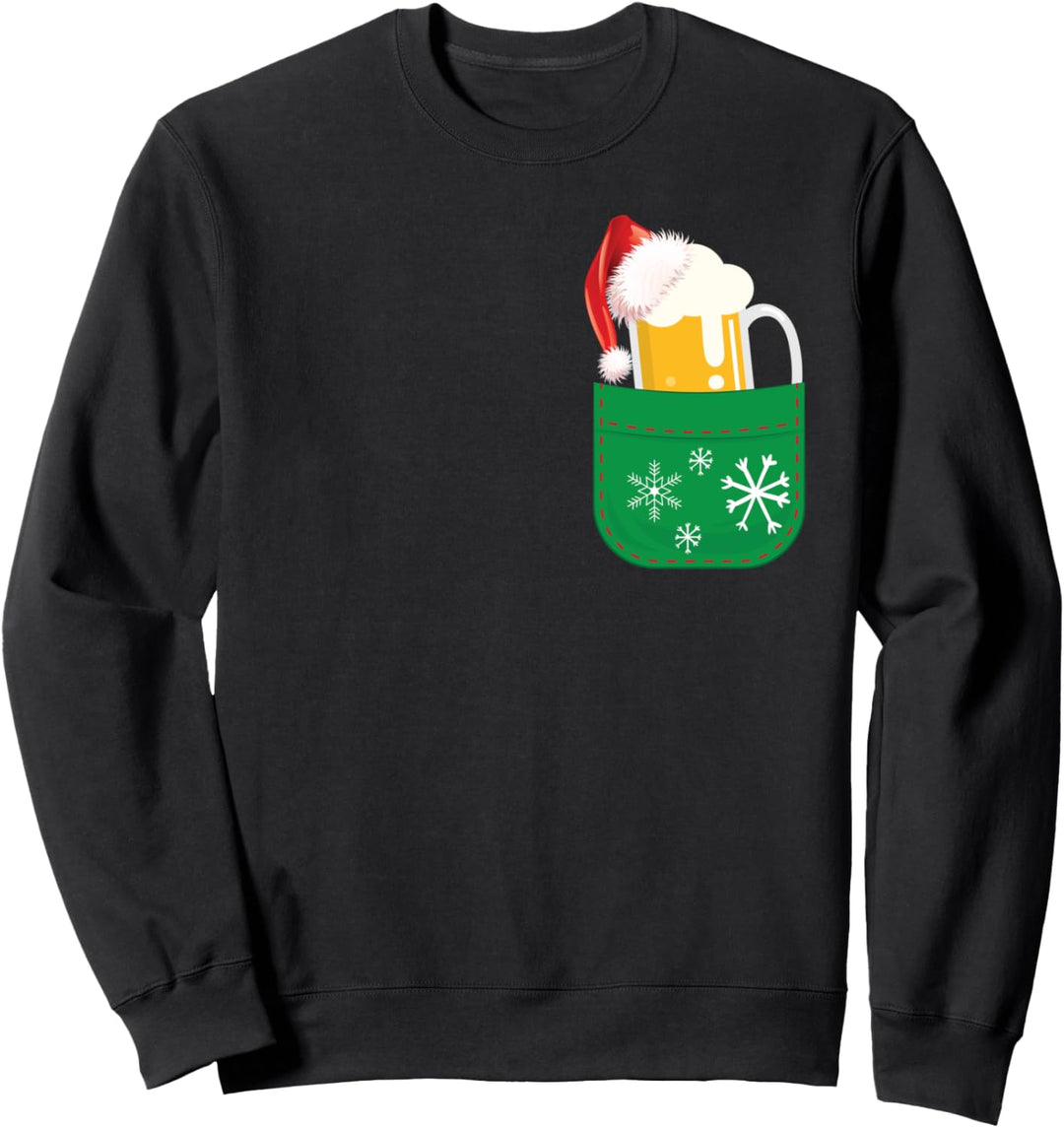 Weihnachtsbier in einer Tasche, lustiges Weihnachtsgetränk Sweatshirt