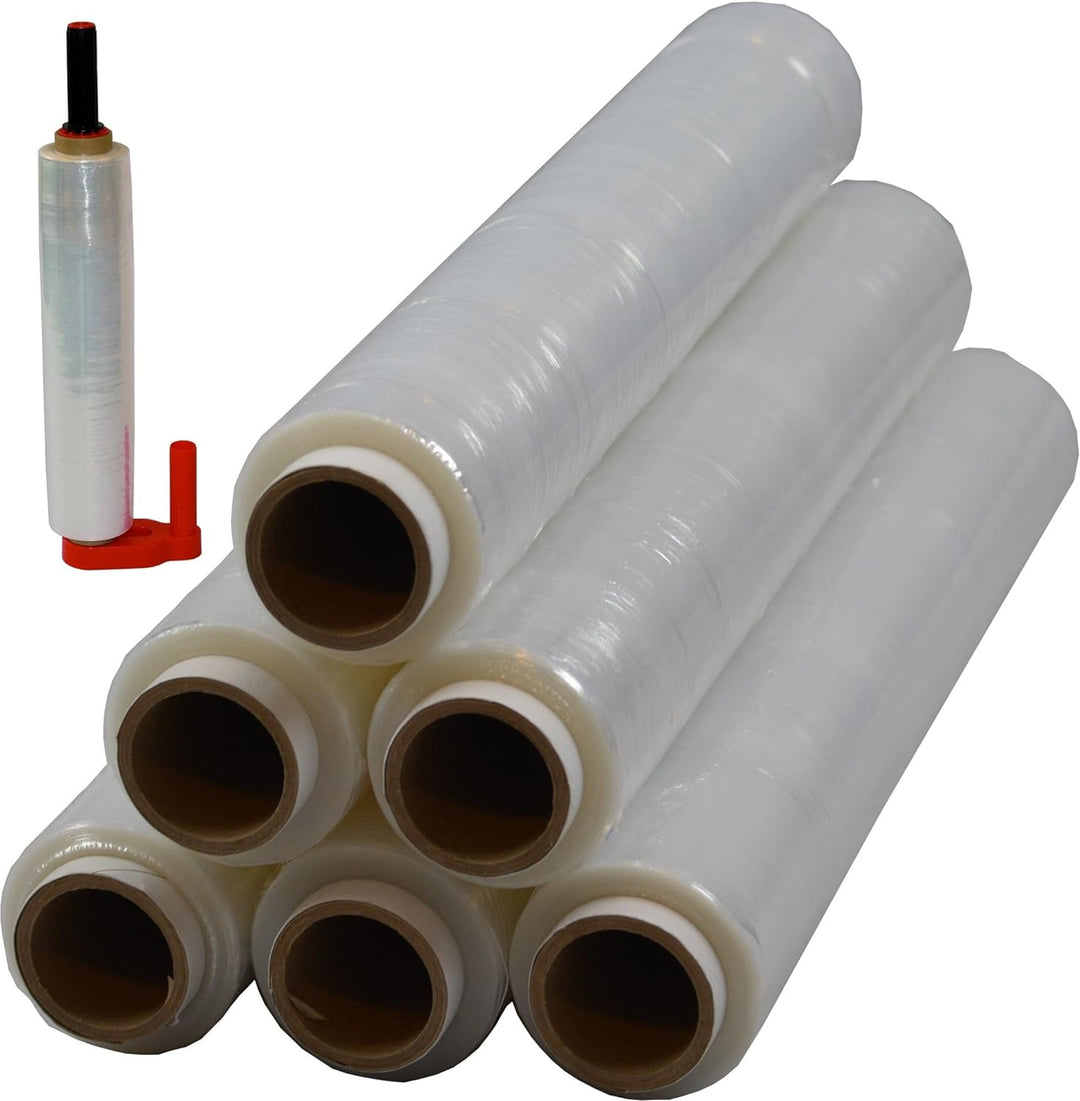 Freiziel® 6 Rollen + Abroller Beste-Folie Stretchfolie 23my 500mm - 1,5 Kg verschieden Farben Palett