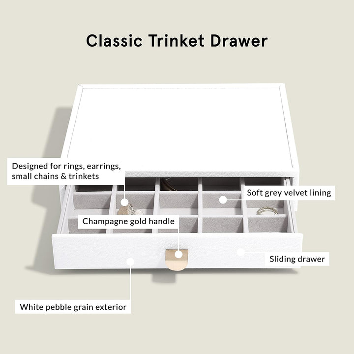 Stackers Pebble White Classic Trinket Drawer Layer, White