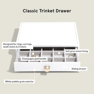 Stackers Pebble White Classic Trinket Drawer Layer, White