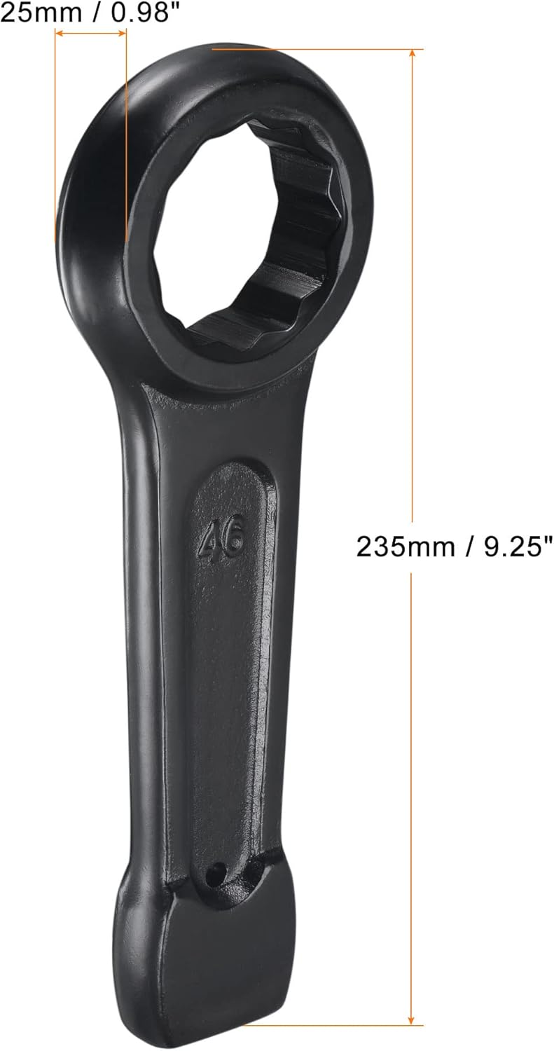 QUARKZMAN 46mm Box End Striking Ring Wrench, Hochfester Stahl Einzelkopf-Schraubenschlüssel Handwerk