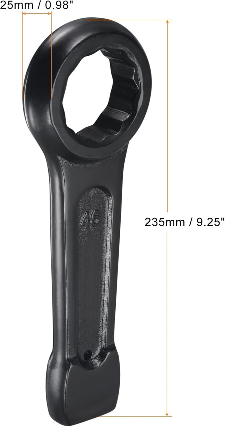 QUARKZMAN 46mm Box End Striking Ring Wrench, Hochfester Stahl Einzelkopf-Schraubenschlüssel Handwerk