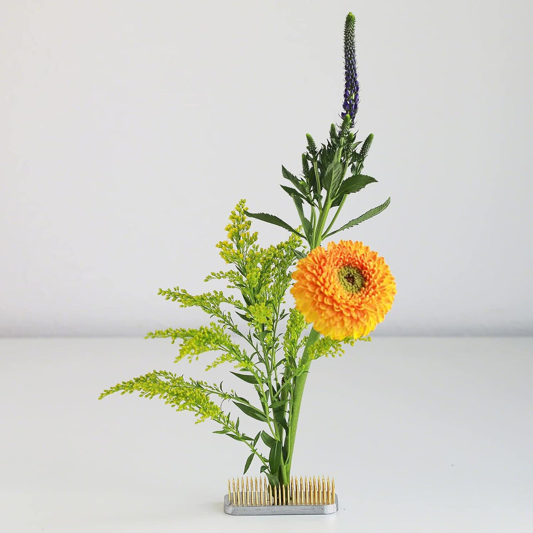 Wazakura Japanischer Ikebana Kenzan langer rechteckiger Blumenhalter 87 mm, Hergestellt in Japan, Bl