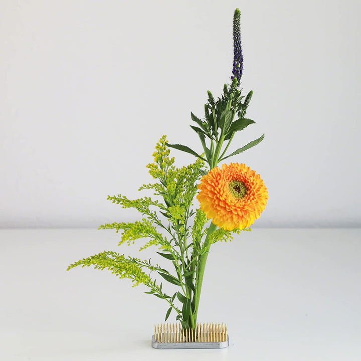 Wazakura Japanischer Ikebana Kenzan langer rechteckiger Blumenhalter 87 mm, Hergestellt in Japan, Bl