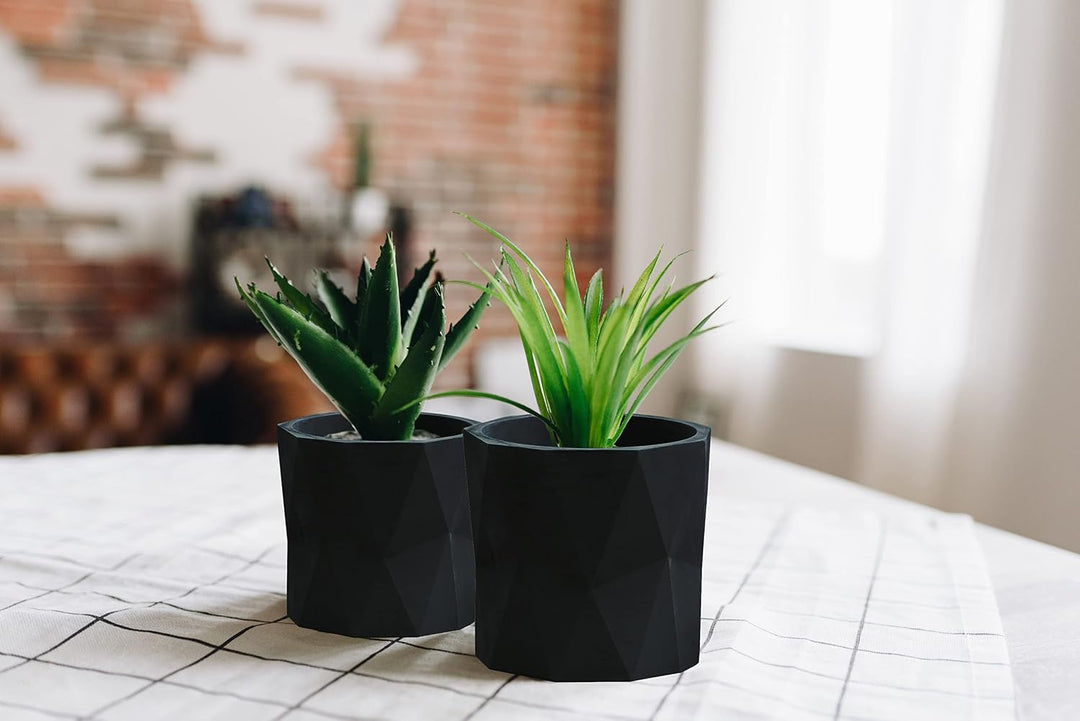 Olly &amp; Rose Designer-Blumentopf-Set, geometrisches Design, 2 Stück, für den Innen- und Aussenbereich