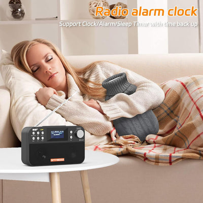 Radio with DAB+/FM,DAB Plus Digitalradio, Tragbares Klein Küchenradio mit Sleep-Timer,60 Voreingeste