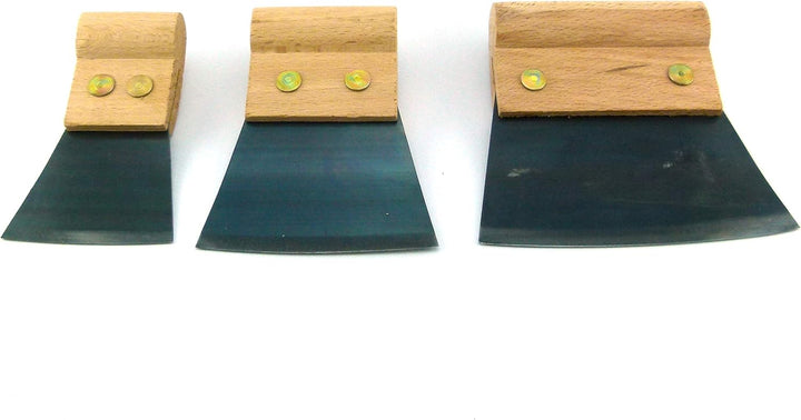 Parkettziehklinge 60 mm / 90 mm / 120 mm Ziehklinge mit breiter Fase gehärtetes Material (3er Set au