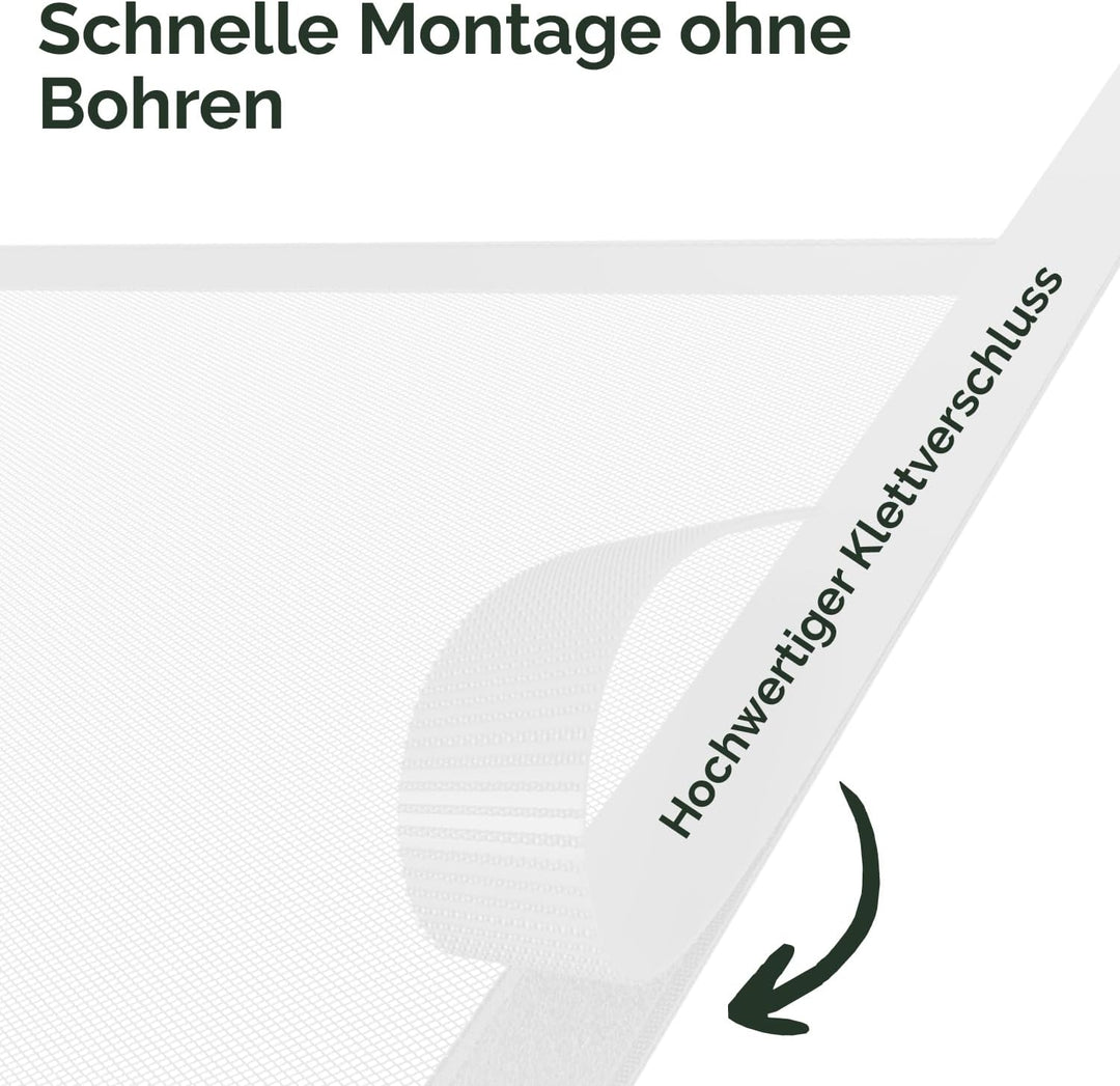 Nematek - Fliegengitter Balkontür weiss 90x210 cm - hochwertige Fliegengitter Tür Magnet für Balkont