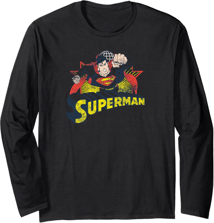 Superman Rough Distress Langarmshirt