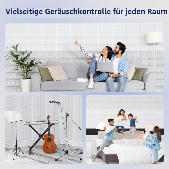 Vieshful 10 Stück Akustikpaneele Selbstklebend – 30x30x1cm Schallschutzplatten &amp; Wandpaneele selbstk