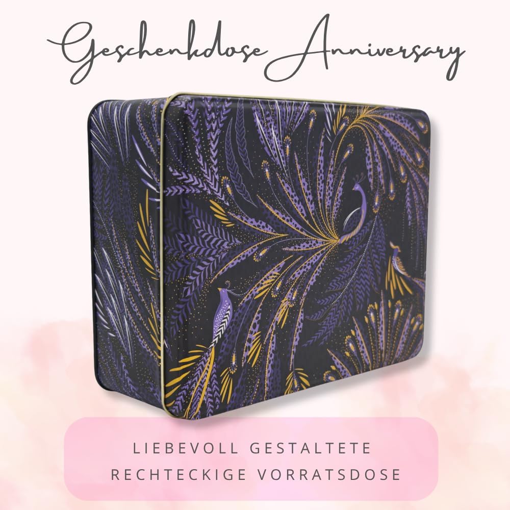 MediMuc Geschenkdose Design Sara Miller Liebevoll gestaltete rechteckige Vorratsdose Motiv Anniversa