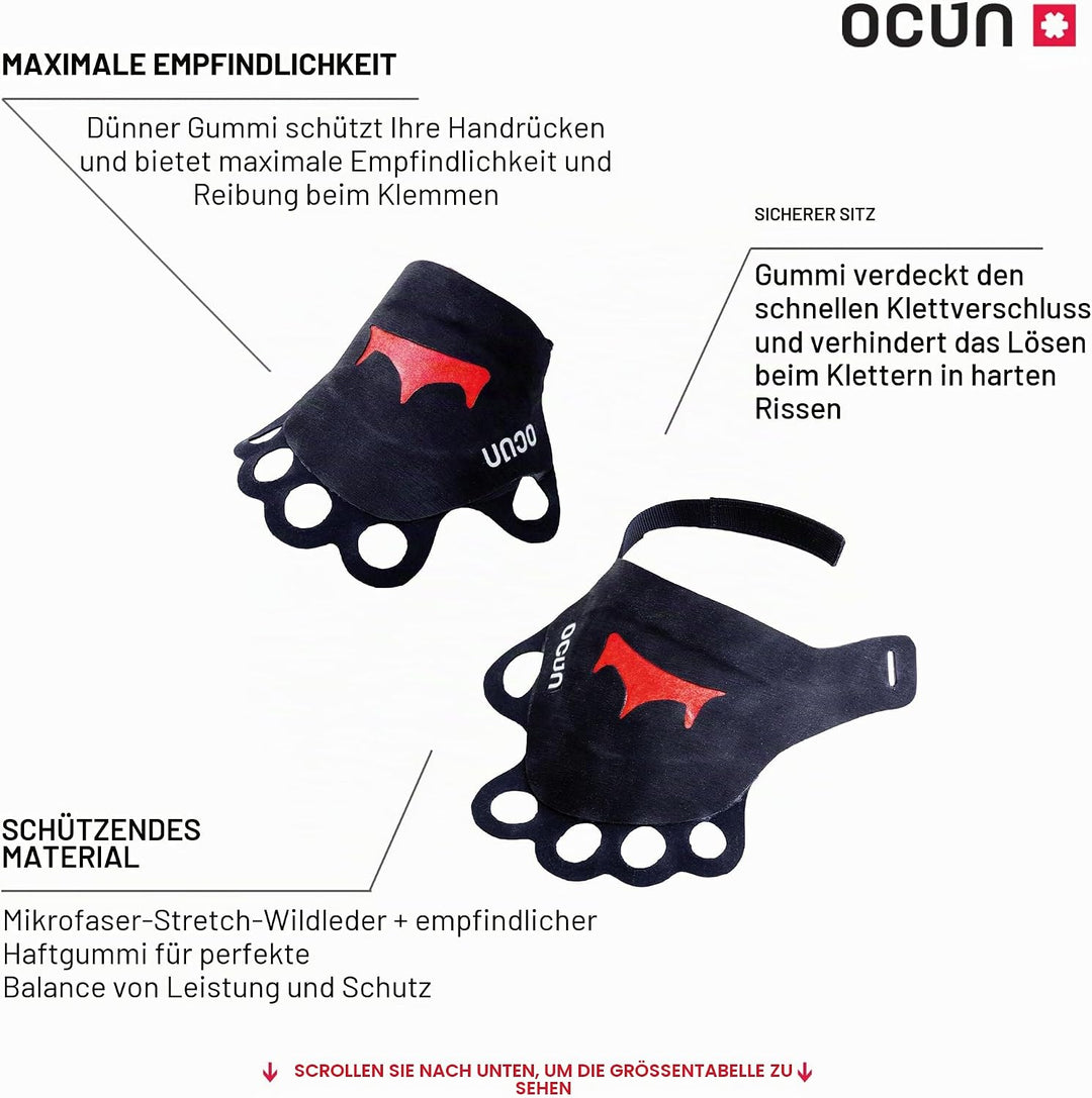 Ocun Crack Gloves Risskletterhandschuhe Klettern Big Wall Schwarz L, Schwarz L