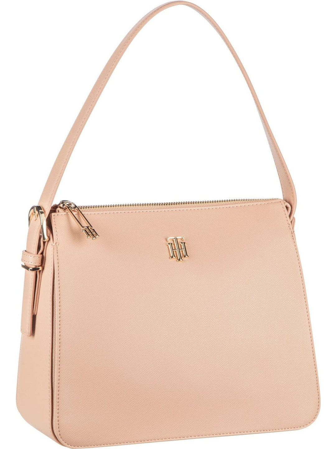 Tommy Hilfiger Damen Timeless TH Zeitlose Schultertasche, M Sandrift, Sandrift