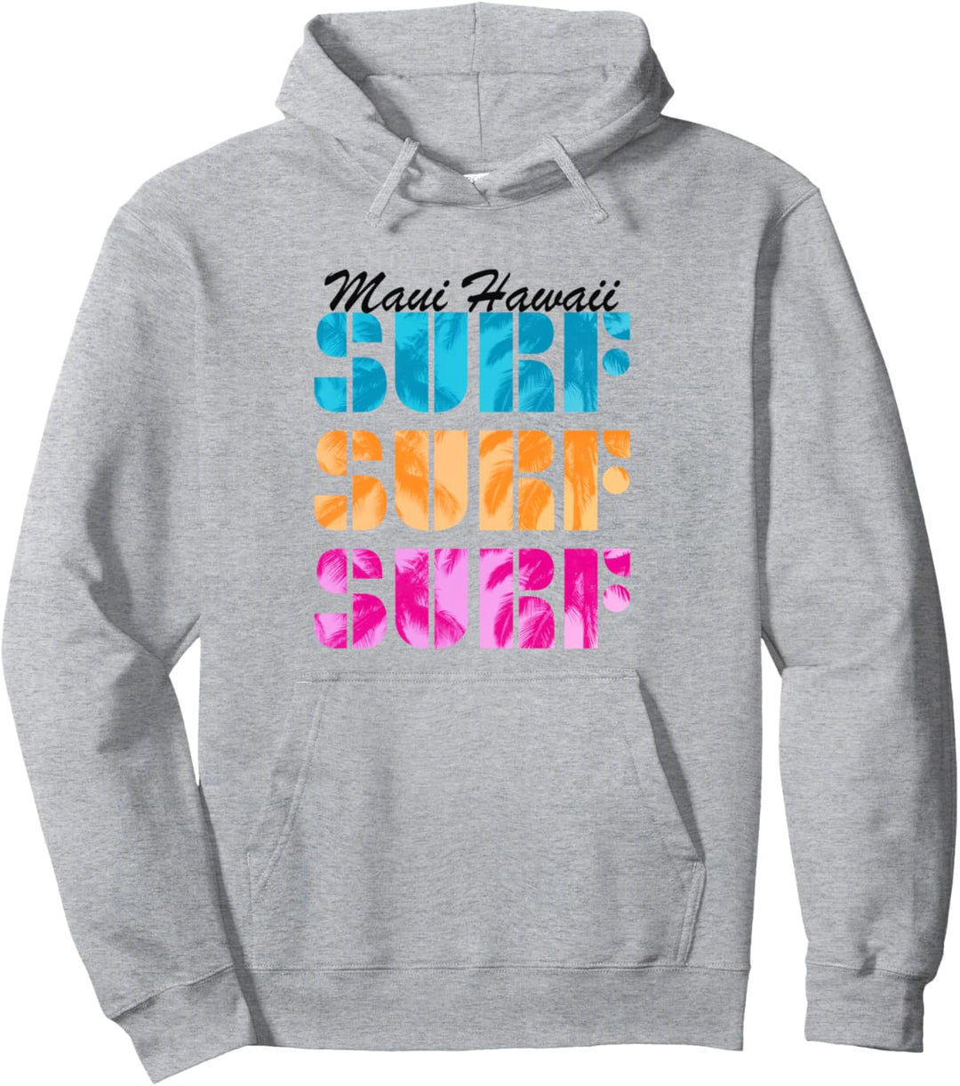 Maui Hawaii Surf Typografie Sommer Strand Grafik Neuheit Pullover Hoodie
