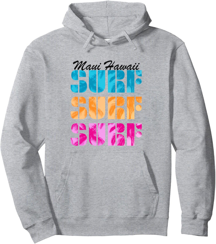 Maui Hawaii Surf Typografie Sommer Strand Grafik Neuheit Pullover Hoodie