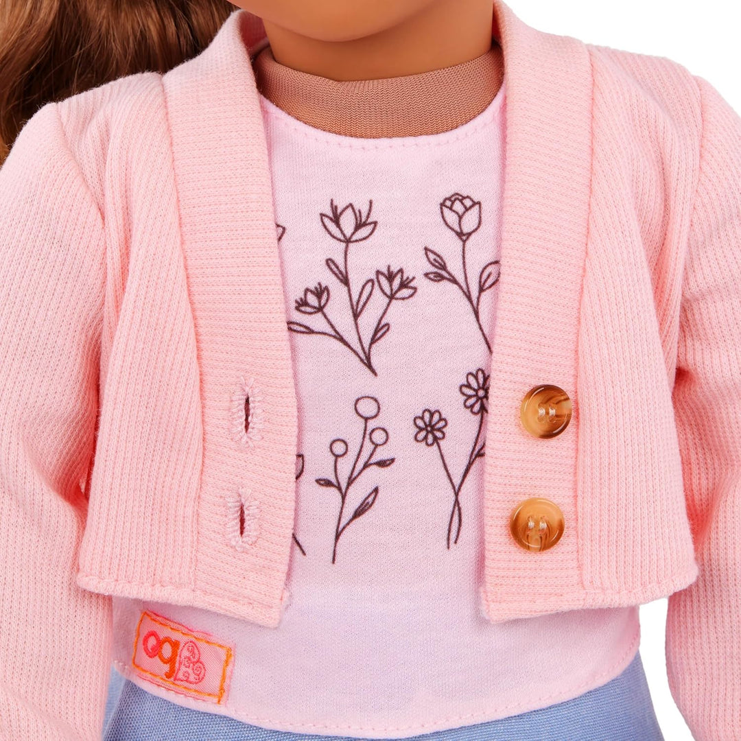 Our Generation – Ländlicher Charme – 46 cm Puppenkleidung – Rosa Pullover & Blauer Rock Outfit – Top