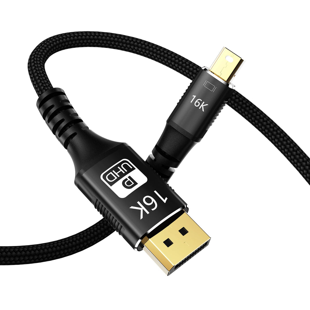 16K Mini DisplayPort auf DisplayPort 2.1 Kabel, [16K@60Hz, 8K@120Hz, 4K@240Hz] 80Gbps Mini DP auf DP