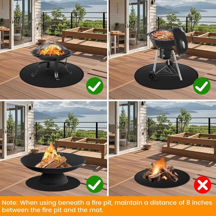 Rund Feuerfeste Unterlage, ZoneYan Feuerfeste Matte für Grill, 90cm/36″, Feuerstellenmatte, Brandsch