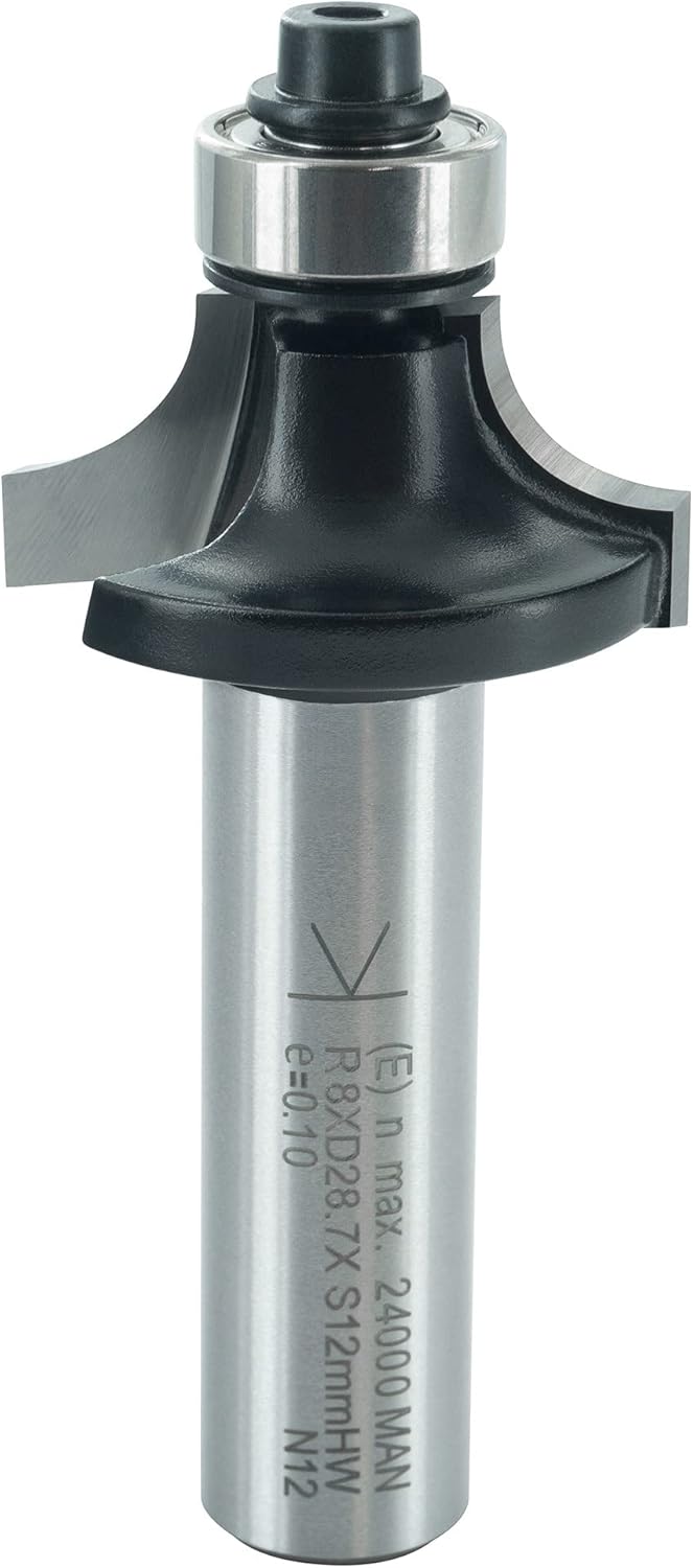 ENT 14372 Abrundfräser HW, Schaft (S) 12 mm, Durchmesser (D) 28,6 mm, NL 12,7 mm, R 8 mm, SL 40 mm,