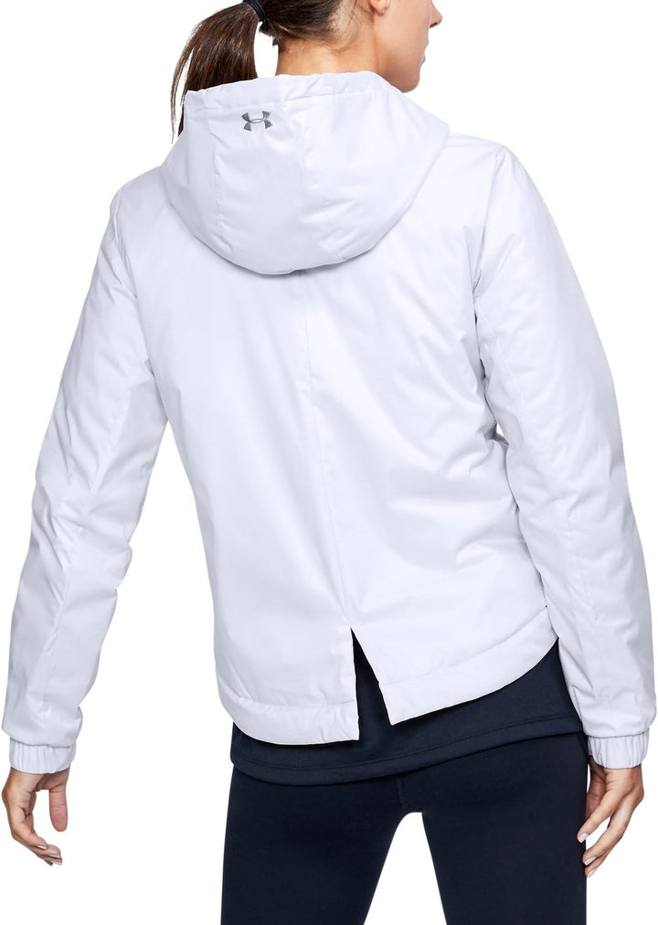 Under Armor Damen ColdGear Reactor Crop Hoodie XL Weiss/Stahl, XL Weiss/Stahl