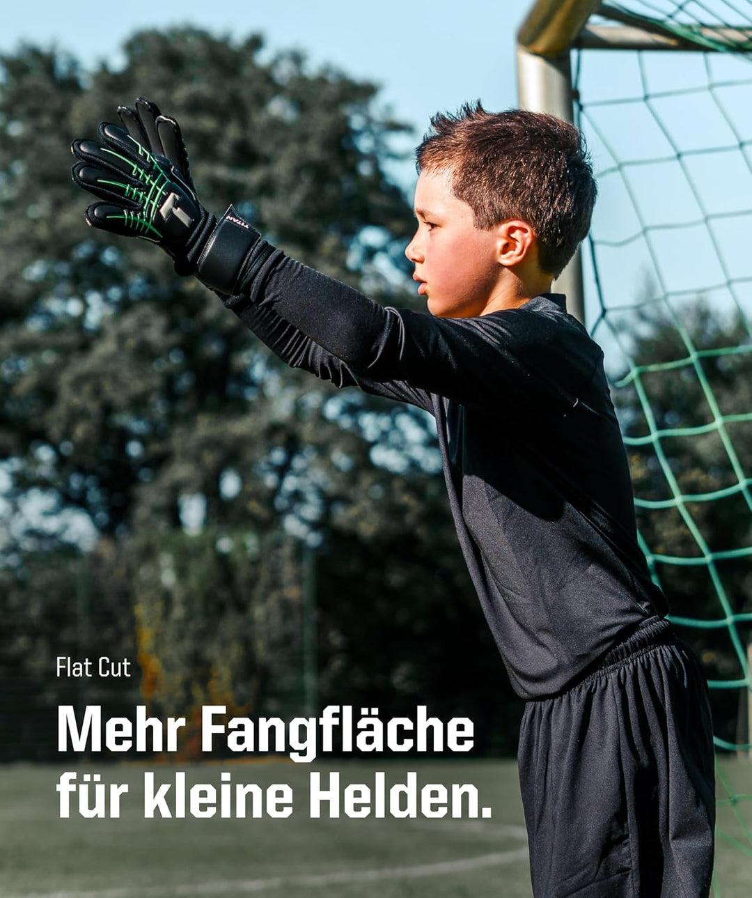 T1TAN Kinder Torwarthandschuhe mit Fingerschutz - Fussballhandschuhe für Kinder - Die Profis der Zuk