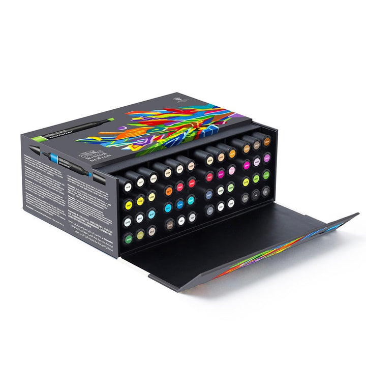Winsor 290067 & Newton ProMarker Box mit 48 essentiellen Dual-Tip-Markern in verschiedenen Farben Pr