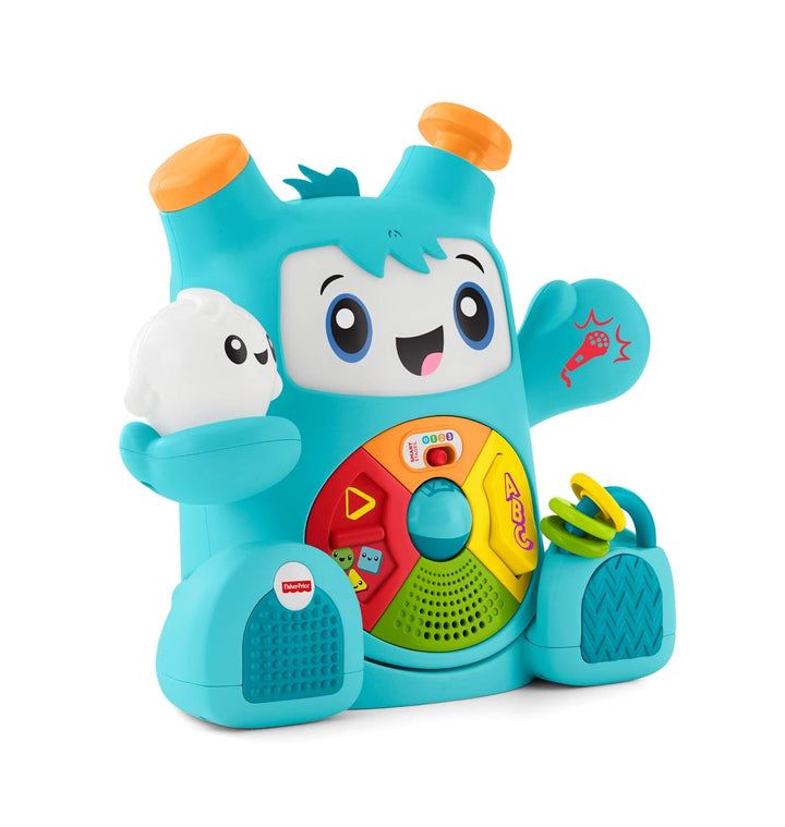 Fisher-Price FXD01 Mon Ami Rocki Interaktives Spielzeug mit Sound und Licht zum Lernen von Buchstabe