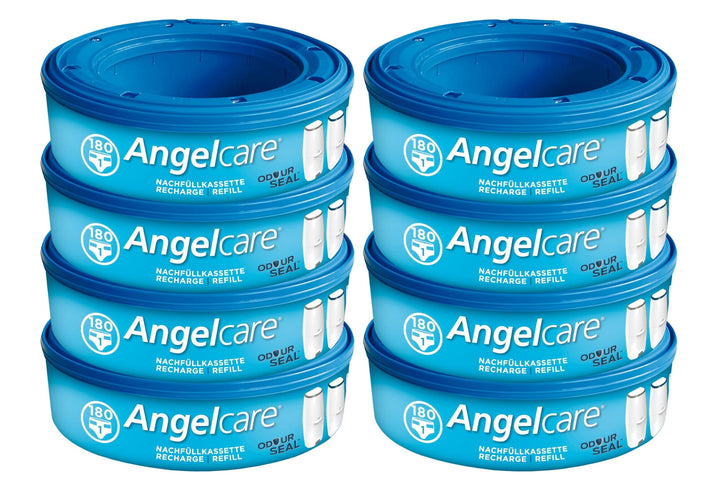 Angelcare 8er-Pack Original Nachfüllkassetten für Angelcare Windeleimer Comfort