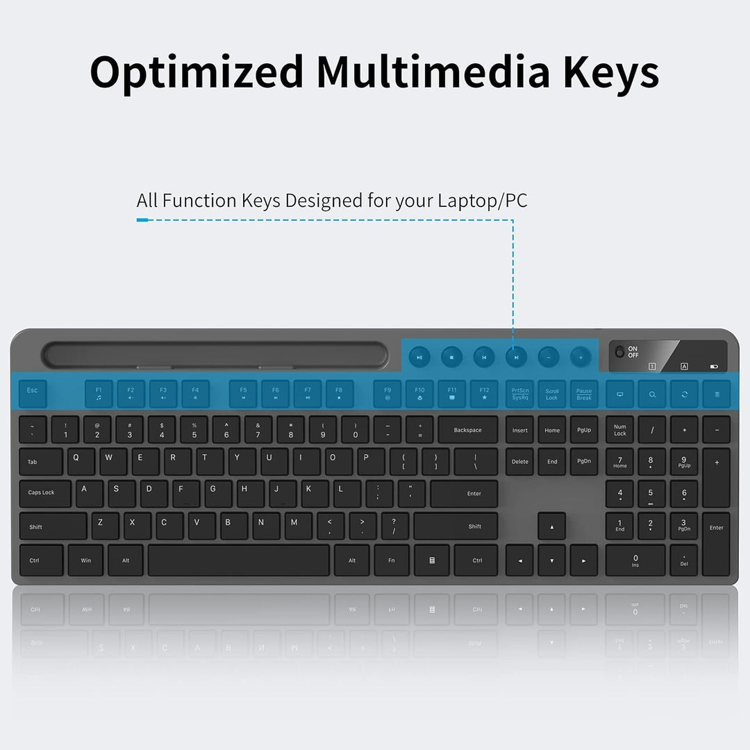 MARVO Kabelloses Tastatur und Maus Set, 2.4G Wireless, Englisches QWERTY-Layout, Ergonomisch, mit Sm