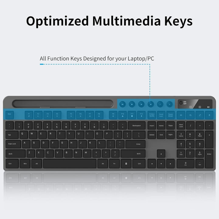 MARVO Kabelloses Tastatur und Maus Set, 2.4G Wireless, Englisches QWERTY-Layout, Ergonomisch, mit Sm
