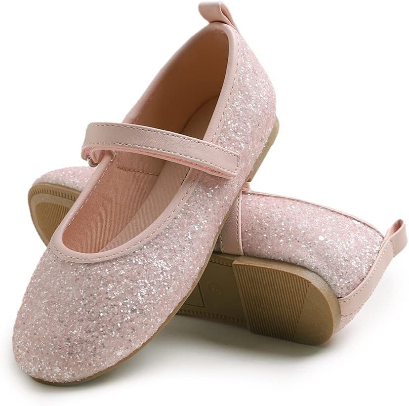 Feversole Girls Cute Dress, Mädchen süsses Kleid Mary Jane Schuhe weiche Party Urlaub Ballerinas 30