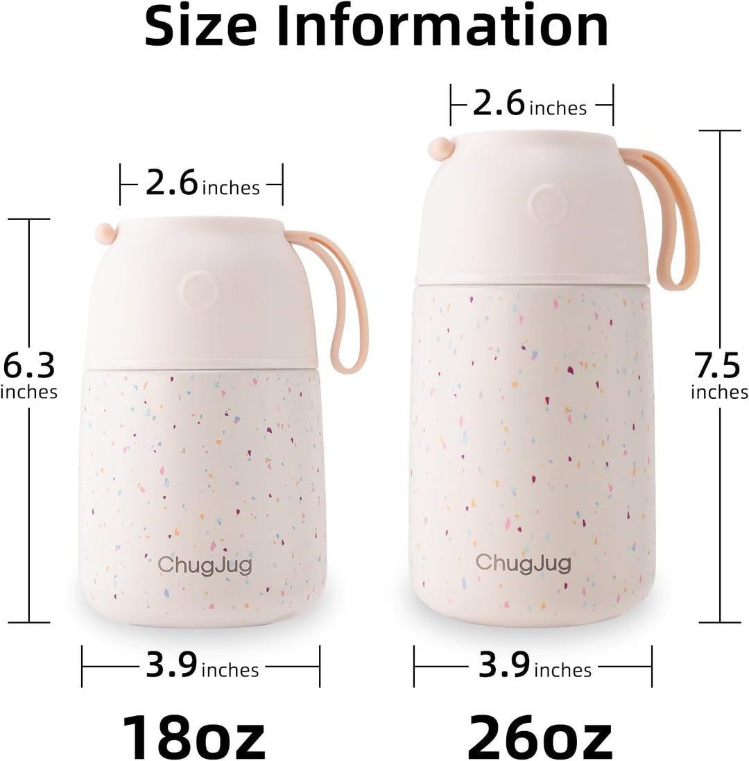 Thermobehälter für Essen 530ml, Edelstahl Thermobecher für Essen Warmhaltebehälter mit Löffel, Ausla