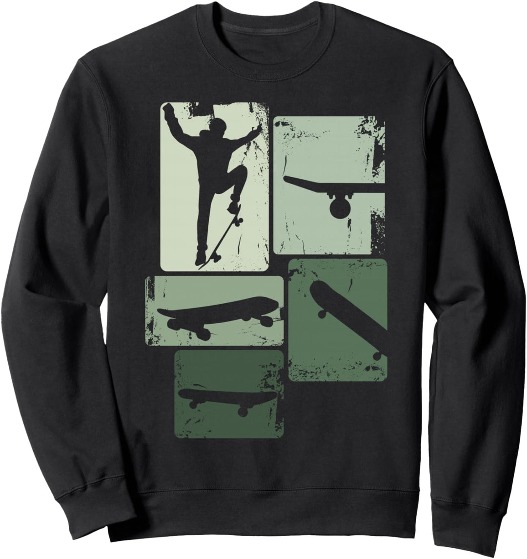 Skater Skateboard Stunt Retro Skater Jungen Kinder Sweatshirt