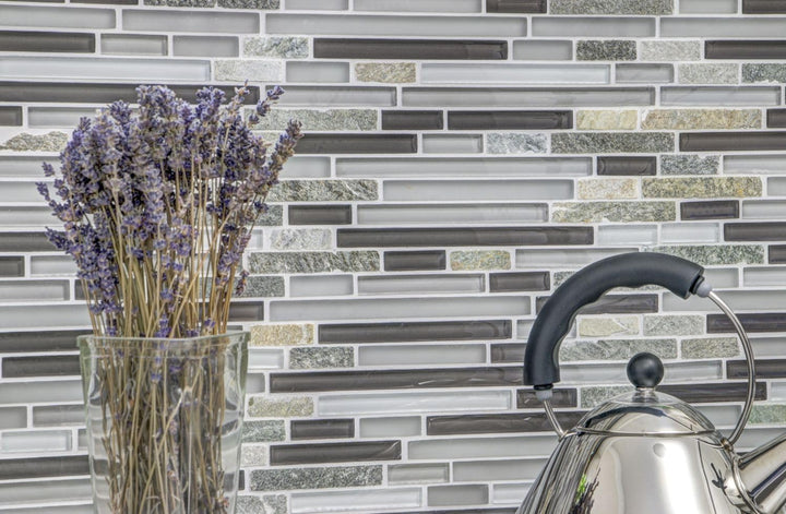 Mosaik Verbund Crystal/Stein mix grau/braun Glasmosaik Transluzent Transparent 3D, Mosaikstein Forma