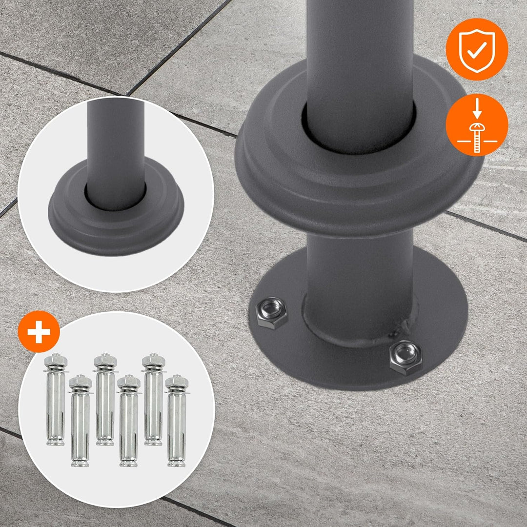 ECD Germany Standbriefkasten mit Zeitungsfach, Design Briefkasten mit Pfosten, Briefkastenanlage, Br