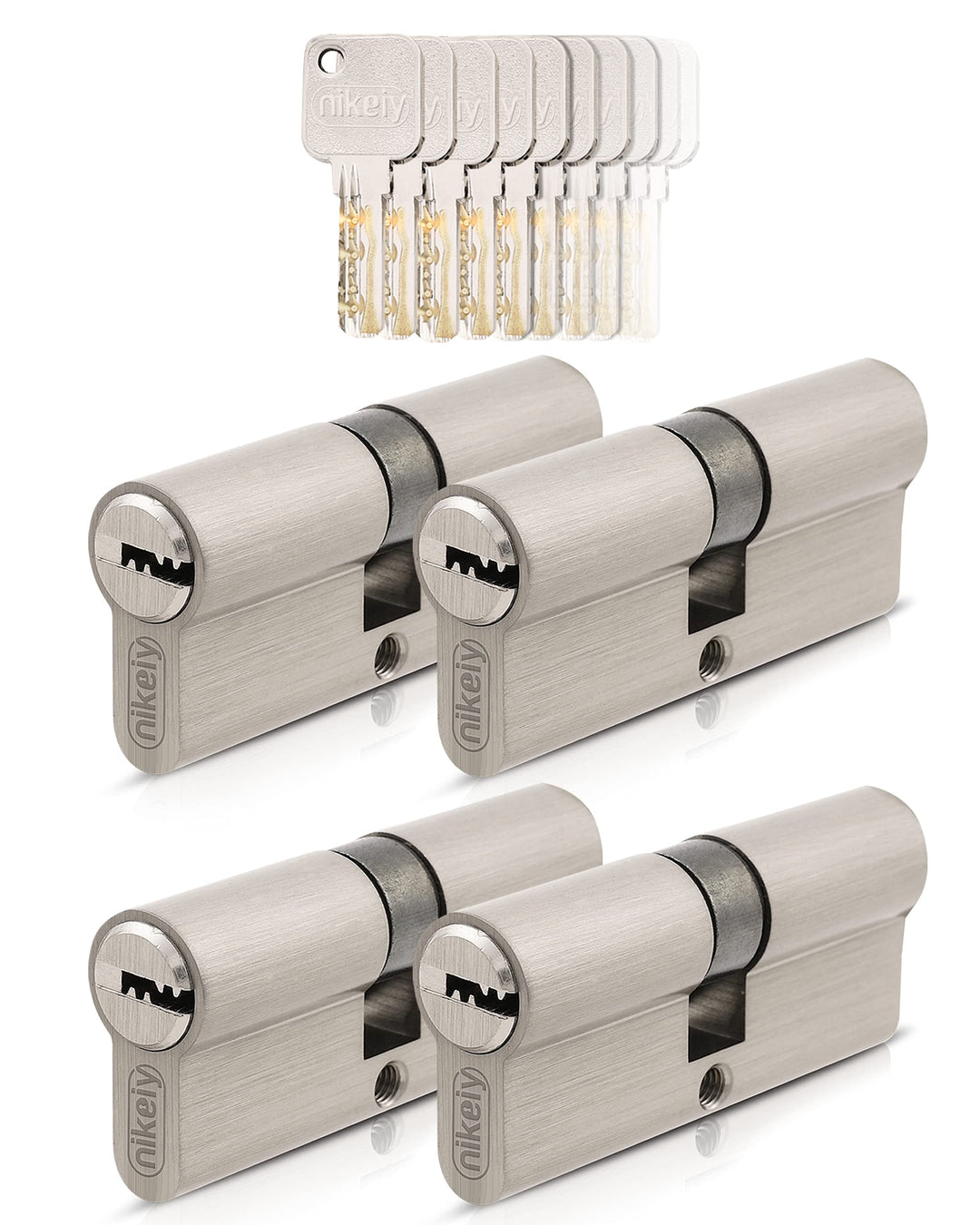 GERCAR Pro 4x Schliesszylinder 45/45 gleichschliessend Set 4 Profilzylinder inkl. 20 Schlüssel - 90