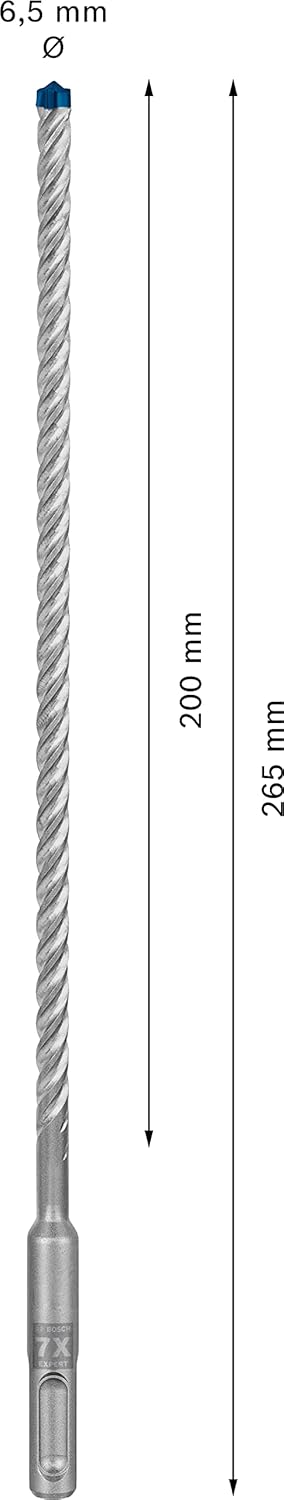 Bosch Professional 10x Expert SDS plus-7X Hammerbohrer (für Stahlbeton, Ø 6,50x265 mm, Zubehör Bohrh