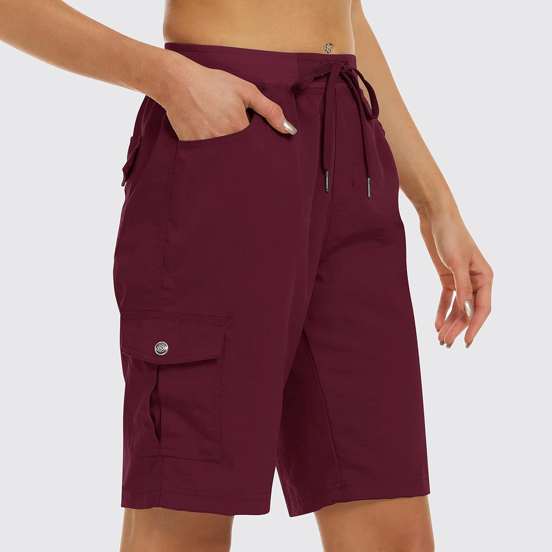 JINSHI Shorts Damen Sommer Cargohose Kurze Wanderhose Outdoor Schnelltrocknend Freizeithose mit Mehr