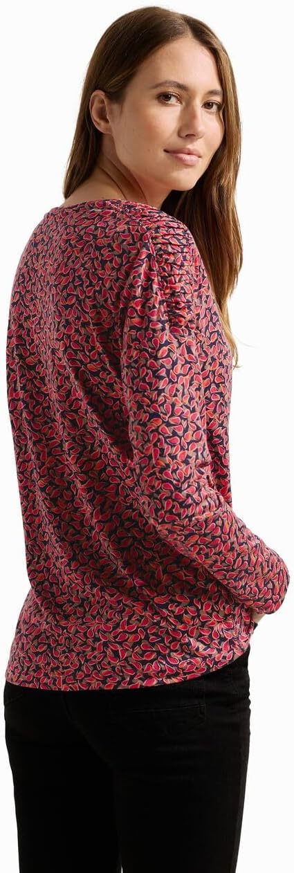 Cecil Damen Langarmshirt mit Paisley Muster XL Cosy Coral, XL Cosy Coral