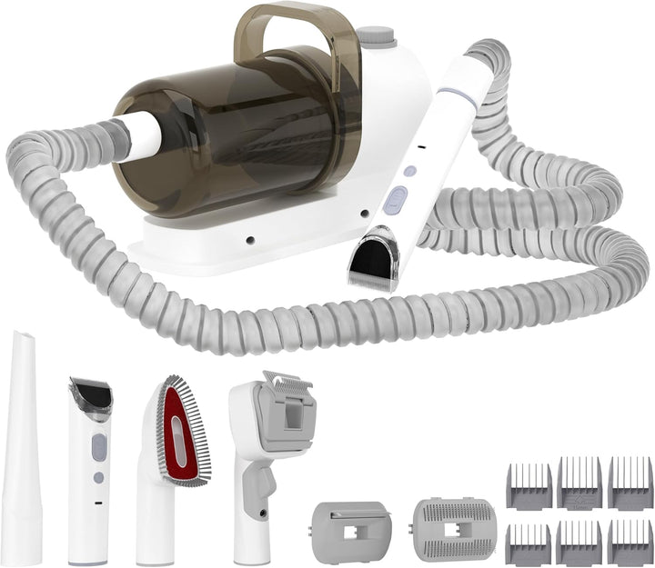 Topteng 5 In 1 Pet Grooming Kit Vacuum Suction Professional Pet Hair Clipper,1.5L Grooming Tools pas