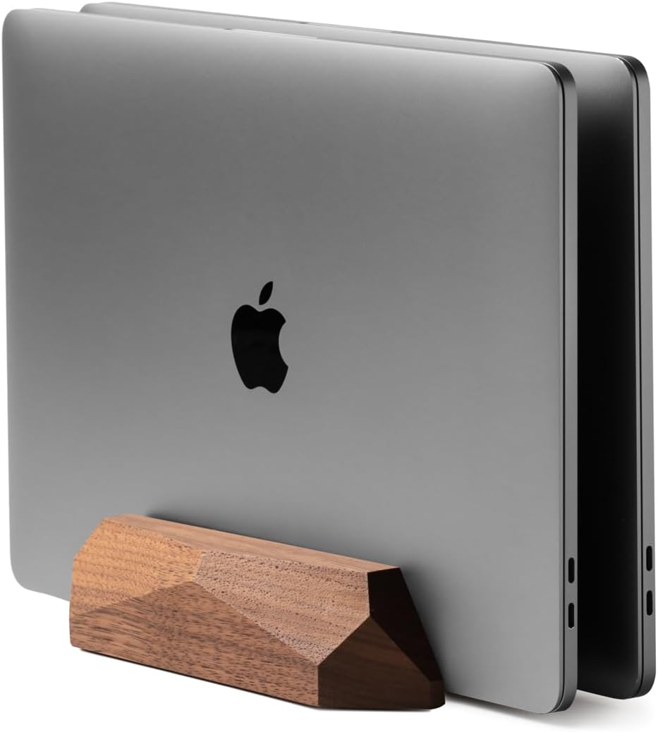 Oakywood Dual Laptop Vertical Stand, Naturholz, für Geräte bis 2 cm Dicke, kompatibel mit Allen MacB