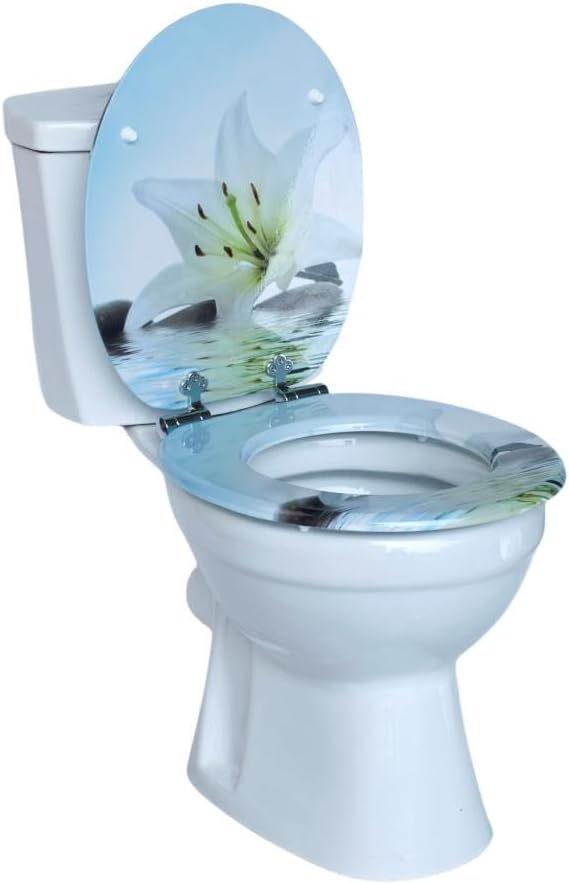 MDF-Toilettensitz mit Soft-Close-Mechanismus, O-förmiger Toilettensitz mit verstellbaren Scharnieren