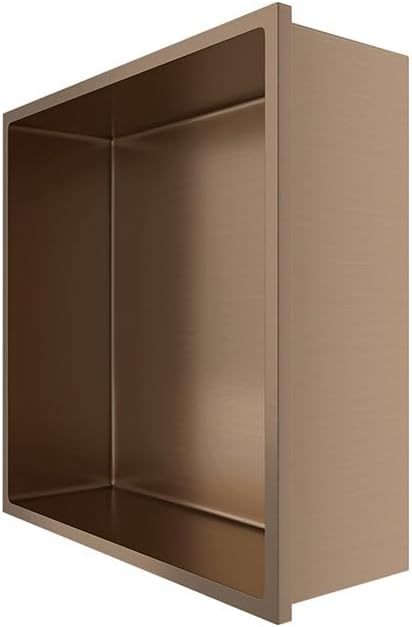 ALONI Wandnische Edelstahl Kupfer gebürstet rostfrei 30,5x30,5x10 cm - Einbau-Duschnische Badezimmer