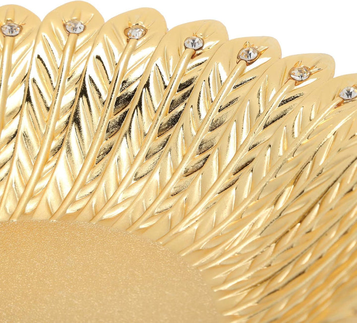 Metall-Snack-Tablett, Peacock Gold Food Serviertablett Obstschale für Heimdekorationen Ornamente
