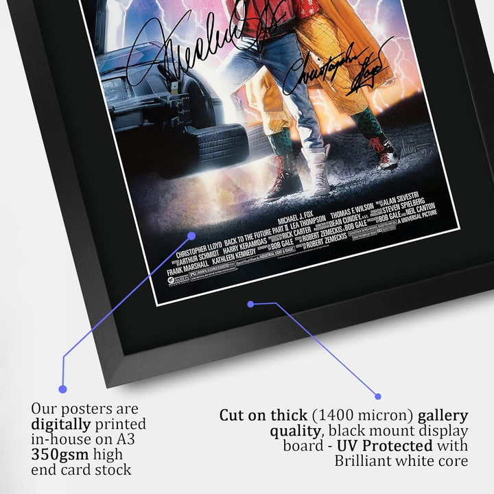HWC Trading A3 FR Zurück in die Zukunft 2 Poster Cast Signed Geschenk gerahmt Printed Autogramm Chri