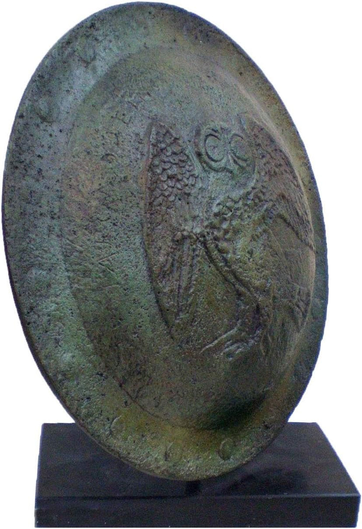 Hand Made Bronzeschild – Eule von Athen – Göttin Athena Symbol – Antik-Stil – Unikat