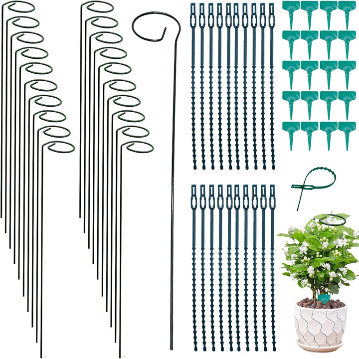 20 Stück Pflanze Unterstützung Pfähle, 40 cm / 15,9 Zoll Single Stiel Pflanze Unterstützung, für Ind