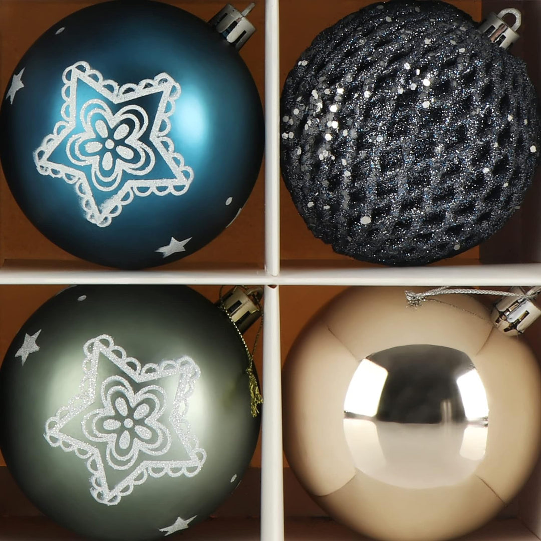 com-four® 18x Weihnachtskugeln, Christbaumkugeln bruchsicher aus Kunststoff für Weihnachten, Baumsch