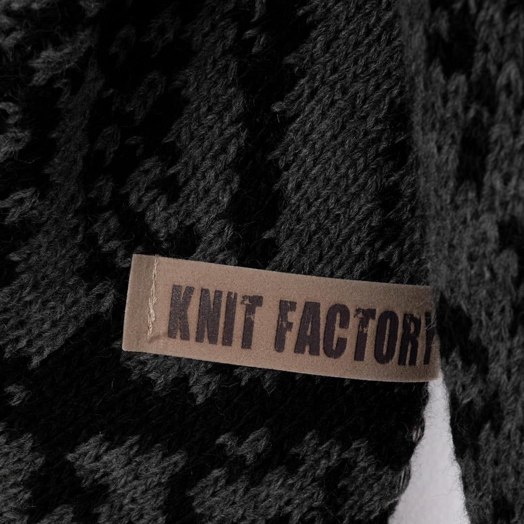 KNIT FACTORY - Lea Dreiecksschal Schwarz/Anthrazit, Schwarz/Anthrazit