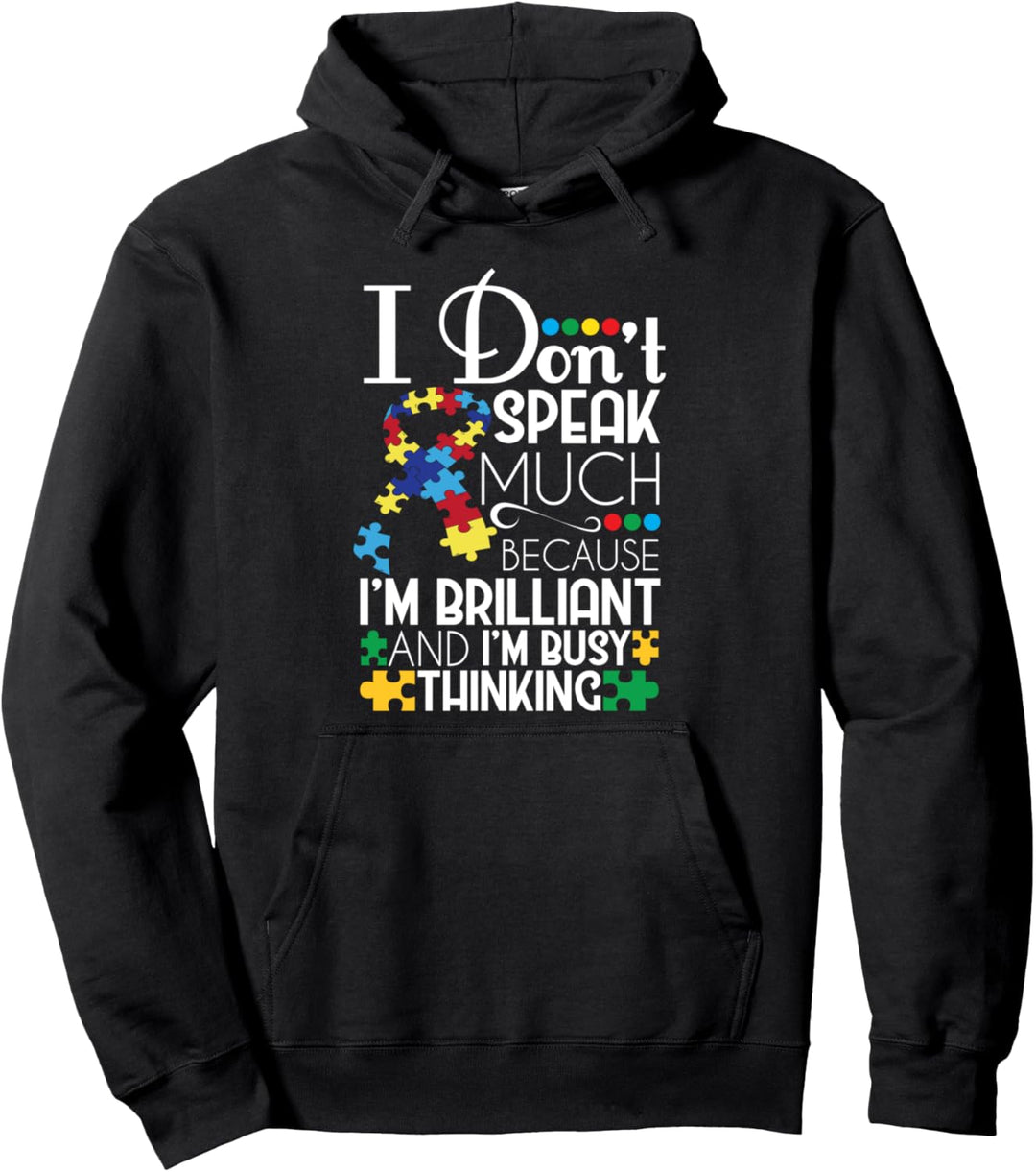 Autism Presents Brilliant Busy Thinking Autistic Gift Kids Pullover Hoodie